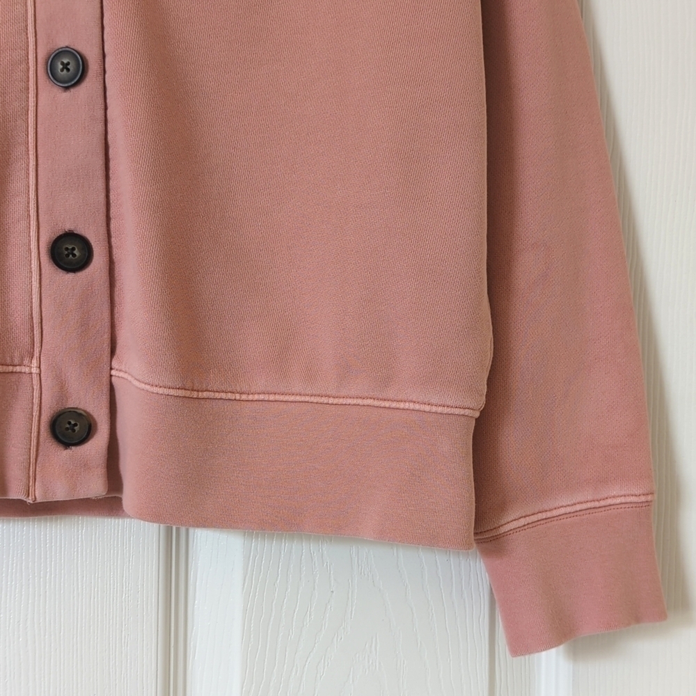 Madewell Classic (Re)sourced Cotton V-neck Cardigan Sweatshirt Blush Pink XS - Picture 9 of 14